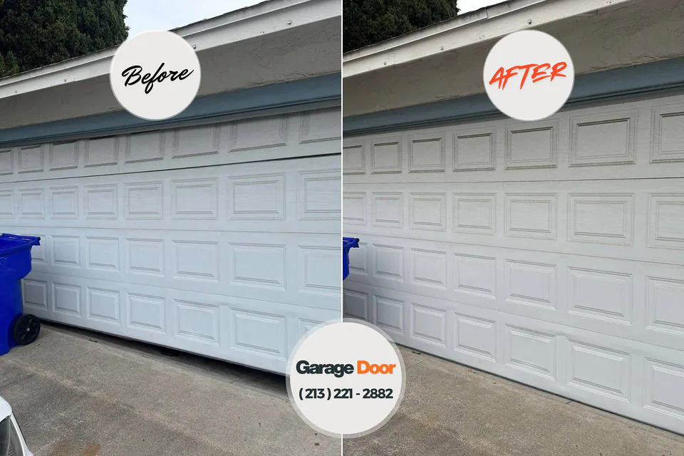 Before and after: garage door repair Crookston, MN